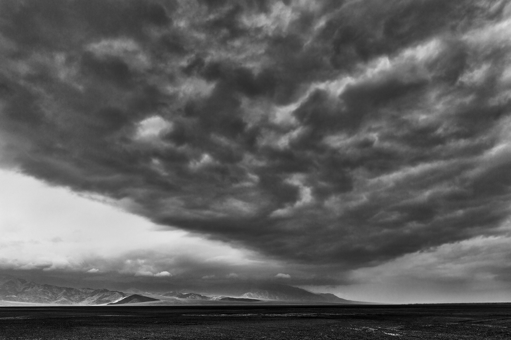 Black and White landscapes of Death Valley-Valley Storm