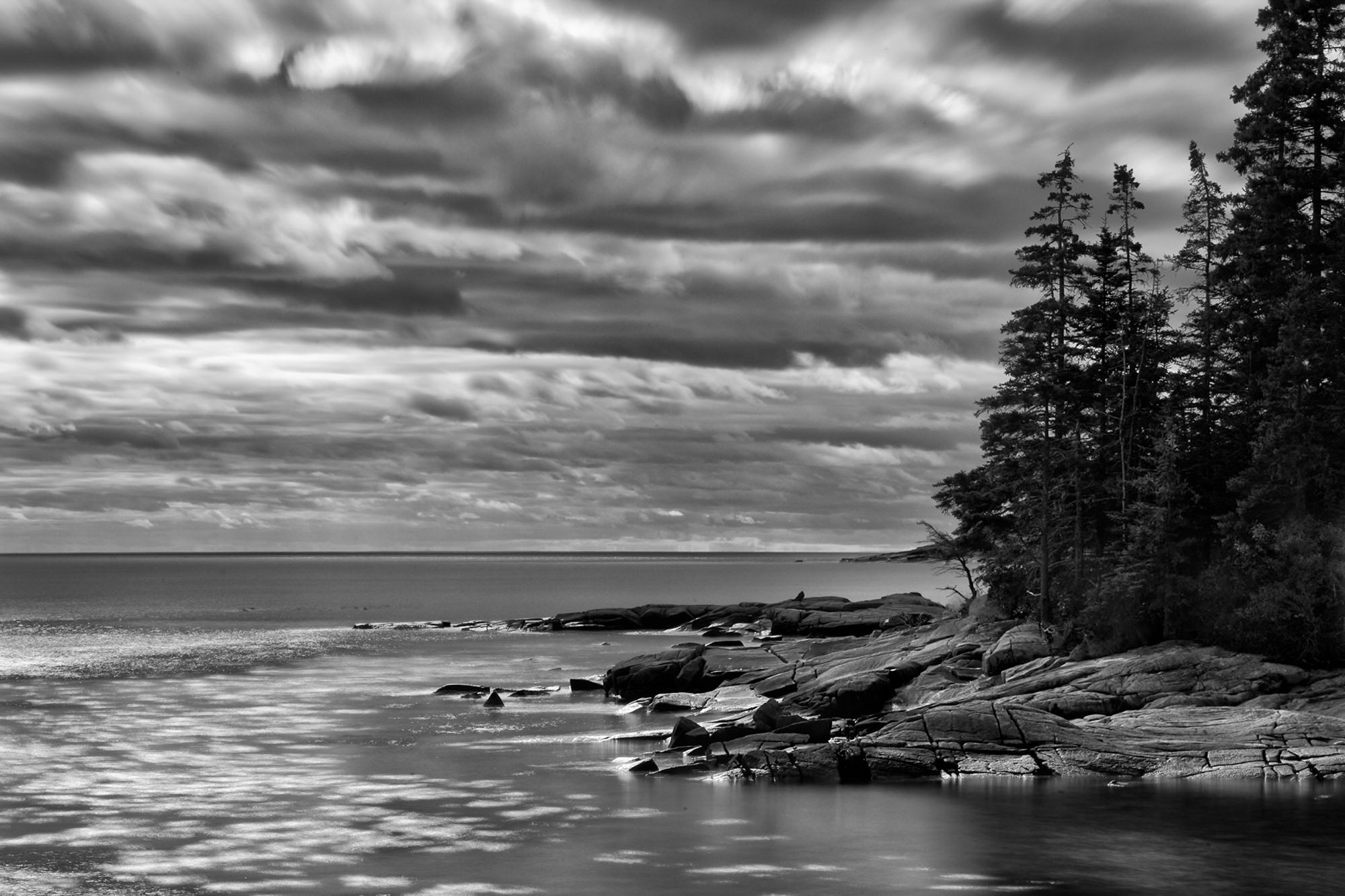 Passing storm along the bay in Acadian Maine-Schoodic