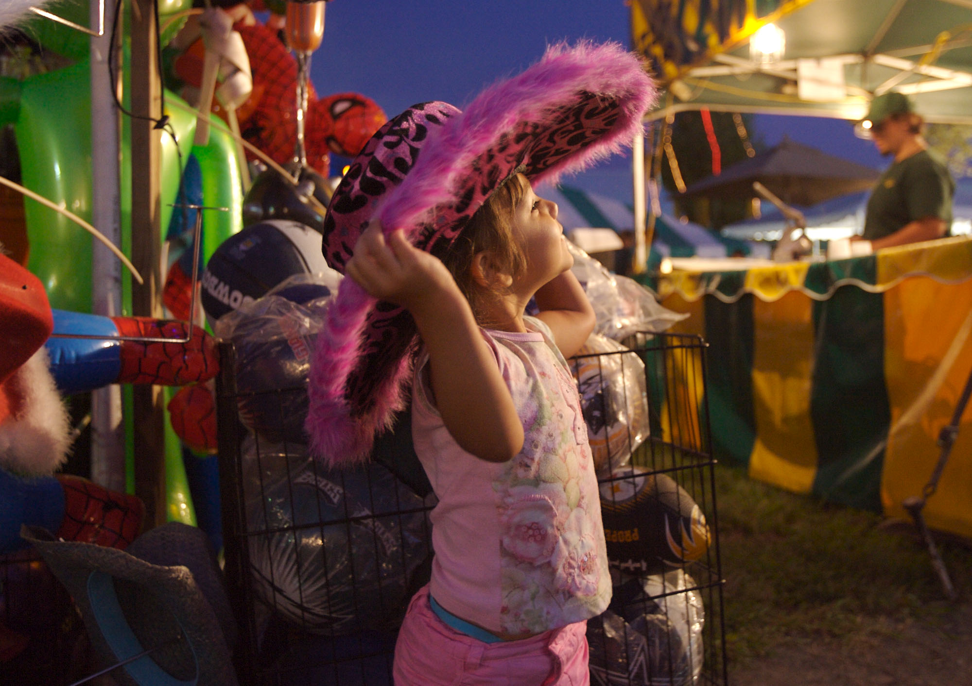 Little girl with hat at county fair-New Jersey Portrait Photographer