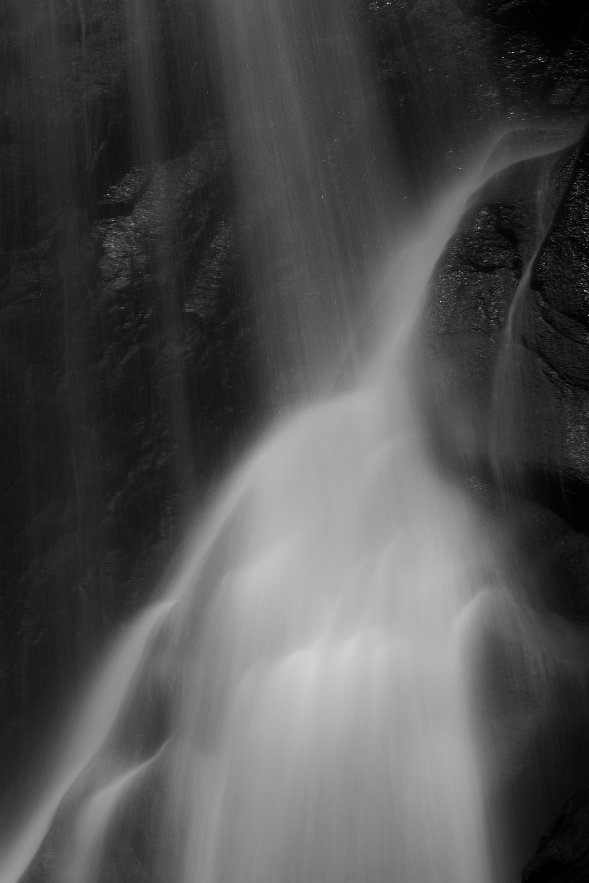 Black and White of Ouzel Falls at Rocky Mountain National Park